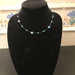 Blue crystal necklace